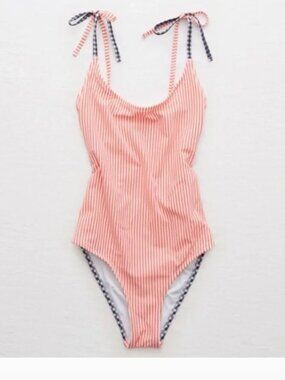Aerie Seersucker Scoop One Piece Swimsuit